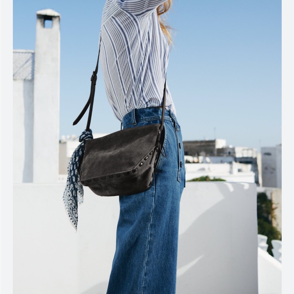 Madewell leather and suede woven detail crossbody bag